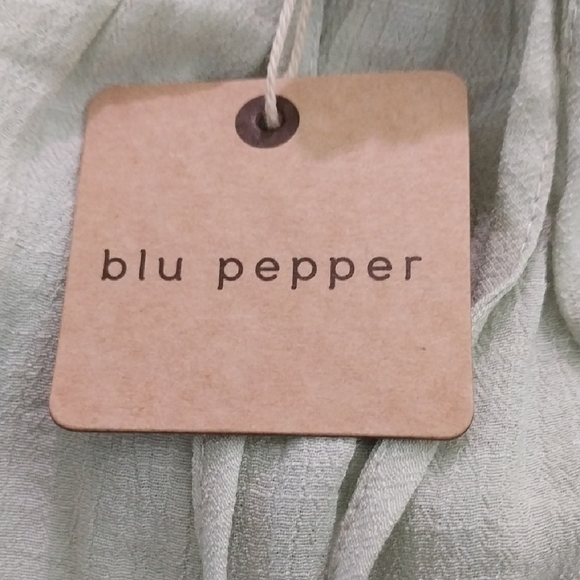 Blu Pepper Light Green Ruffle Top - Picture 2 of 3